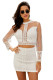 White Lace Sheer Bodycon Two-piece Dress