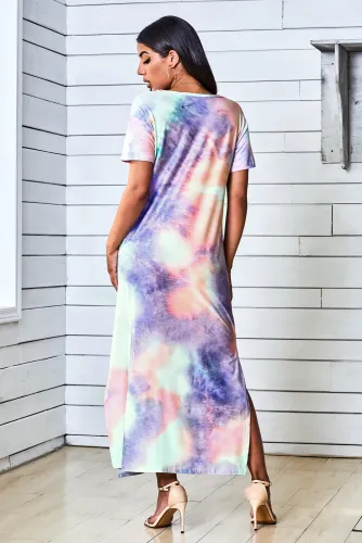 Blue Tie Dye Maxi Dress