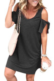 Black Cold Shoulder Shift Dress