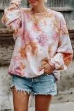 Multicolor Tie-dyed Round Neck Sweatshirt
