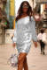 Slanted Shoulder Sequin Dress