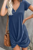 Blue Clear Skies Jersey Twist T-Shirt Dress