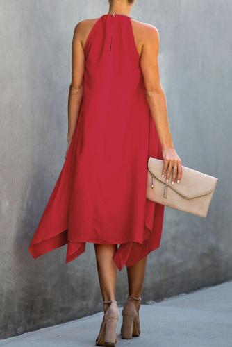 Red Ring The Alarm Luxe Midi Dress