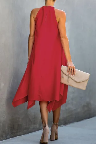 Red Ring The Alarm Luxe Midi Dress