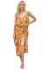 Yellow Floral Wrap Midi Dress