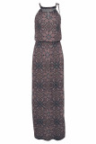 Brown Paisley Pattern Maxi Dress