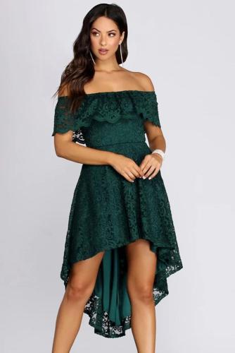 Green Add Some Flair Skater Dress