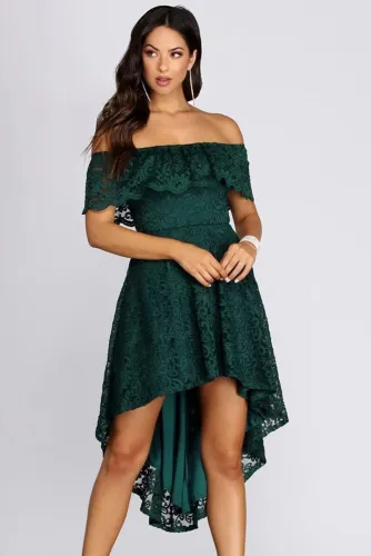 Green Add Some Flair Skater Dress