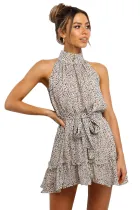 Leopard Print Sleeveless Mini Dress