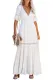 Swiss Dot Lace Trim Maxi Dress