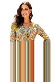Yellow Retro Bell Sleeve Front Knot 2 Pcs Dress