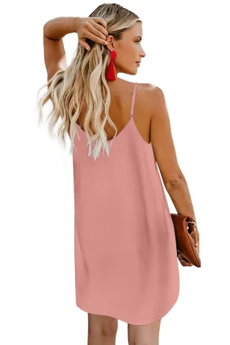 Pink Buttoned Slip Dress