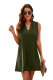 Green Eyelash V Neck Sleeveless Shift Mini Dress