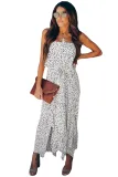 White Strapless Cheetah Dress