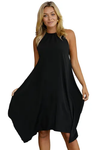 Black Ring The Alarm Luxe Midi Dress