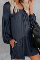 Blue Wanderlust Pocketed Tiered Tunic