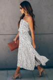 White Strapless Cheetah Dress