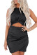 Black Twist Knot Front Cutout Bodycon Dress
