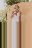 Deep V Neck Lace Wedding Party Maxi Dress
