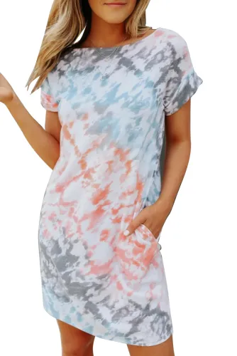 Fashion Tie-dye T-shirt Mini Dress