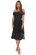 Black Off Shoulder Short Sleeve Crochet Party Dress