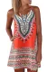 Orange Boho Aztec Print Sleeveless Sundress