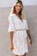 White Embroidered Sequin Mini Dress