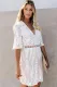 White Embroidered Sequin Mini Dress