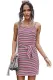 Red Sexy Sling Striped Sleeveless Short Dress