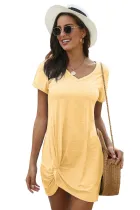 Yellow The Triblend Side Knot Dress