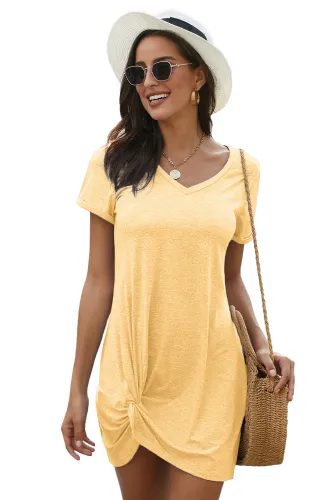 Yellow The Triblend Side Knot Dress