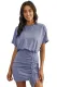 Sky Blue Ruched Knit Dress