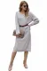 Gray Ribbed Midi Sweater Dress