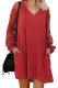 Red Lace Long Sleeves Shift Above Knee Dress