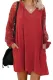 Red Lace Long Sleeves Shift Above Knee Dress