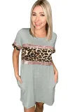 Sequin Leopard Print Knit Dress
