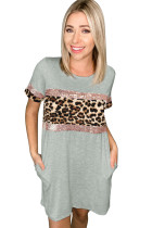 Sequin Leopard Print Knit Dress
