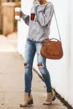 Coffee and Slogan Print Pullover Sweatshirt