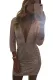 Deep V Neck Sequin Mini Dress