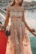 Apricot Fairy Sequins Perspective Tulle Dress