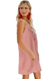 Pink Buttoned Slip Dress