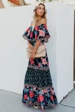 Off-the-shoulder Printed Bohemia Maxi Dress