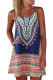 Navy Boho Aztec Print Sleeveless Sundress