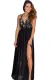 Black Embroidered Top Maxi Dress with Criss Cross Back