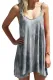Gray U Neck Gradient Color Printed Sling Sleeveless Swing Mini Dress