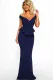 Blue Cross Over Peplum Maxi Dress