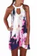 White Printed Hollow Out Halter Mini Dress