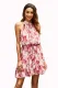 Red Floral Print Sleeveless Mini Dress