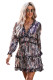 Blue Ruffle Detailing Open Back Floral Dress