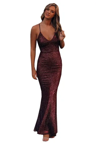 Red This Is Love Glitter Gown